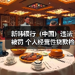 新韩银行（中国）违法被罚 个人经营性贷款检查不到位（图1）