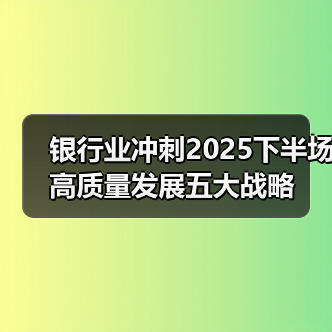 银行业冲刺2025下半场高质量发展五大战略（图2）