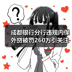成都银行分行违规内保外贷被罚260万引关注（图1）