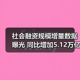 社会融资规模增量数据曝光 同比增加5.12万亿?(图1) 社会融资规模增量数据曝光 同比增加5.12万亿?(图1)